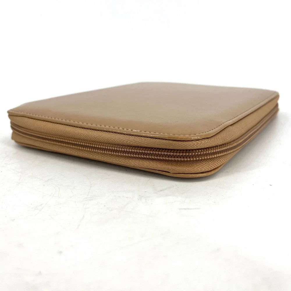 Tommy Hilfiger 7x9 Tan Leather Organizer Folio Portfolio Zippered Case Brown